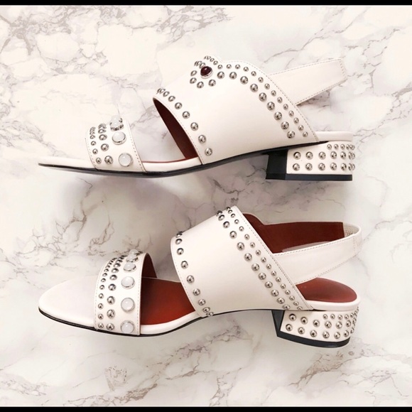 White Studded Sandals - Picture 3 of 6